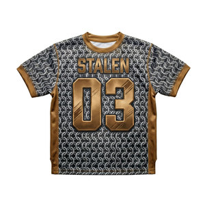 Maillot de football américain respirant à manches courtes, grande taille, imprimé par sublimation personnalisée de haute qualité pour hommes, 100 % polyester, protection UV - Product Image 1
