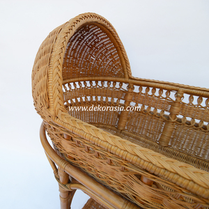 Cuna de Ratán Marrón Moderna de Primera Calidad, Ecológica, con Diseño Multifuncional para Recién Nacidos, para Dormitorio, Guardería, Uso en Hoteles - Product Image 6