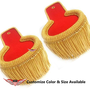 Epaulettes de Hombro de Seda Roja de Alta Calidad con Flecos para Banda de Marcha, Epaulettes Francesas Napoleónicas, Placa de Hombro Ecológica - Product Image 2