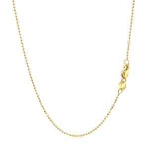Collana con Catena Sottile in Oro Giallo 14k, Catena a Sfere da 1,0mm - Product Image 3