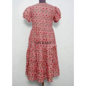 Vestido Midi de Algodón con Estampado Floral, Elegante, Casual y Dulce, para Mujer, Ligero, Estilizado, Silueta en A Natural, Ecológico, al por Mayor - Product Image 6