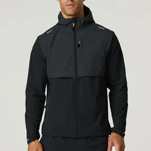 Conjunto Deportivo para Hombre con Capucha y Cremallera Completa, Resistente al Viento, en Poliéster Negro para Otoño - Product Image 5