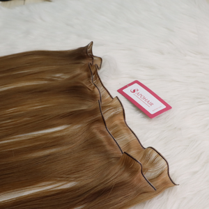 Extensiones de cabello humano virgen Remy teñido marrón claro de 20 pulgadas al por mayor trama de color claro origen recto - Product Image 3