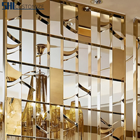 Nouveau choix à la mode cristal artistique verre 304 cloison de pièce en acier inoxydable pour salon