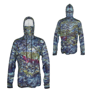 Wholesale Custom Fishing Long Sleeve <b>Hoodies</b> <b>Lightweight</b> Quick Dry Fishing Wear UPF 50+ <b>Hoodies</b> For Adults - Product Image 5