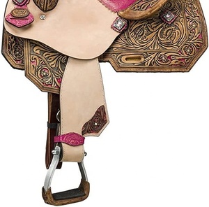 Vente chaude confort et doux produits de courses de chevaux anglais personnalisés de l'Inde cheval équestre cuir Western selle - Product Image 4