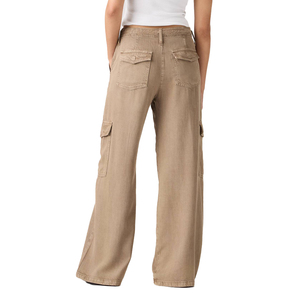 Pantalones Cargo de Mujer de Última Tendencia, Corte Holgado, Sarga de Lyocell, Pierna Ancha, Cintura Alta, Caída Suave, Estilo Urbano Y2K, Personalizados OEM - Product Image 2