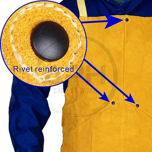 Crea tu propio delantal de cuero resistente al calor para soldar, delantal de trabajo de longitud completa con gran bolsillo frontal y correas ajustables para los hombros. - Product Image 4