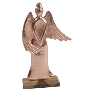 Décorations d'angle au design finition cuivre brillant, idéales pour Noël et les fêtes, avec base en bois brun. - Product Image 1