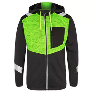 เสื้อฮู้ดซิปสะท้อนแสงโพลีเอสเตอร์แบบ Hi-Vis ปรับแต่งได้สำหรับงานก่อสร้าง เสื้อฮู้ดซิปแบบมองเห็นได้ชัดเจน - Product Image 5