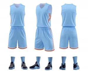 เสื้อบาสเก็ตบอลผู้ชายสีส้มน้ำเงินแบบกลับด้านได้ ผลิตจากโรงงาน ขายส่ง รับผลิตตามสั่ง ชุดยูนิฟอร์มบาสเก็ตบอลสำหรับทีมสโมสร พร้อมบริการปักลาย - Product Image 1
