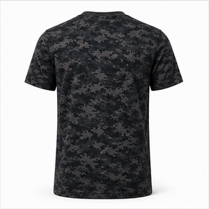 Custom Shadow <b>Black</b> Micro Digital Camouflage Print <b>Mens</b> <b>Short</b> <b>Sleeve</b> Crew Neck T-<b>Shirt</b> MTS-CAMO-0001 - Product Image 2
