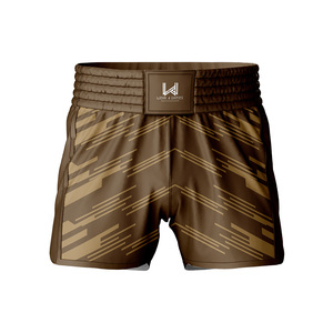 High Quality Durable Light Weight W4G Boxing Muay Thai Shorts Customized Front Logo Breathable Shrink Proof Unisex Shorts - Product Image 2