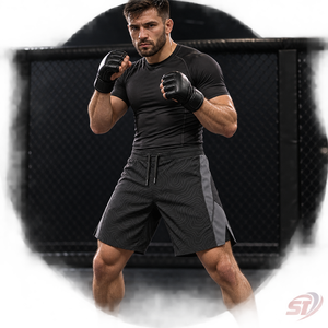 Shorts de combat MMA personnalisés, occultants, topographiques, en polyester/coton, séchage rapide, respirants, unisexes, OEM ODM, sublimés - Product Image 2