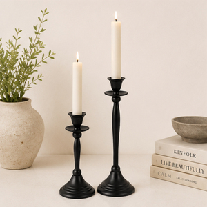 Modern Style Matte <b>Black</b> Taper Candle Holder Set Elegant Metal <b>Candlestick</b> Stand for Wedding Table Centerpiece & Home Decor - Product Image 6