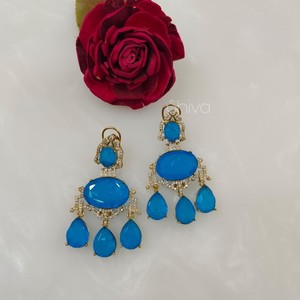 Pendientes Colgantes de Cuarzo Chapados en Oro Vintage con Diseño de Cristal Brillante en Forma de Lágrima de Diamante, Joyería de Boda para Mujer - Product Image 3