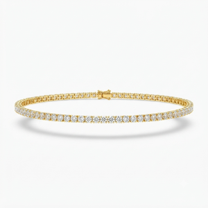 Exquisito Collar de Tenis Clásico con Diamantes Cultivados en Laboratorio, con Piedras de Corte Brillante Continuo en Plateado Pulido - Product Image 5