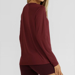 Crew Neck <b>Women</b> Winter <b>Long</b> Sleeve Full Length Loose Fit Longline Gym Training Fitness <b>Long</b> Sleeve Sportswear <b>Shirt</b> Blank - Product Image 2