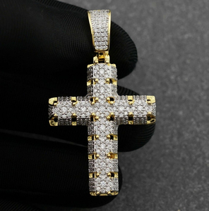 Hip Hop ICed Out Custom <b>Cross</b> Emerald Cut Diamond <b>Pendant</b> VVS Moissanite <b>Pendants</b> & Charms Rose Gold Plated Fine Jewelry - Product Image 3