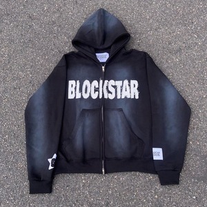 Premium <b>Red</b> Zip Up <b>Hoodie</b> Oversized Graphic Applique Streetwear Heavyweight Cotton Custom <b>Hoodie</b> - Product Image 3