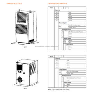 Unité de climatisation extérieure ACU2300 avec compresseur et R134a pour le refroidissement de la maison de l'analyseur 4200W 230V 50Hz IP34 Heavy Duty - Product Image 3