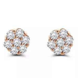 Pendientes de Plata de Ley 925 con Baño de Oro, Diseño de Flor y Estambres, Joyería Botánica Delicada con Moissanita, Regalo de Aniversario para Mujer - Product Image 1
