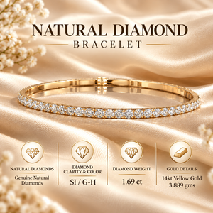 Bracelet tennis de luxe en or jaune 14 carats avec diamants naturels 1,69 CT SI G-H |   Fournisseur en gros de bijoux fins, exportateur, fournisseur mondial - Product Image 5