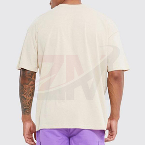 T-shirt en coton pour homme à imprimé violet, coupe classique, style streetwear décontracté, col rond, manches courtes - Product Image 4