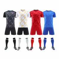 Conjunto de Camiseta de Fútbol para Hombre, Directo de Fábrica, Manga Corta, Transpirable, de Secado Rápido, Uniforme de Fútbol de Poliéster, Ropa Deportiva de Equipo, Venta al Por Mayor