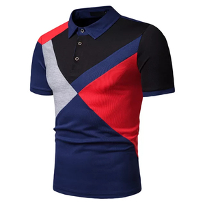 Polo décontracté pour homme à manches courtes, color block, avec col à revers, logo personnalisé, vente en gros à prix abordable - Product Image 5