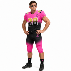Ensemble d'uniformes de football américain professionnels personnalisés, sublimés, à séchage rapide, pour entraînement d'équipe, maillot et pantalon, vente en gros - Product Image 4