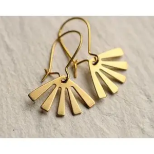 flowery pattern handmade brass earring with light weight ecofrinedly - luxury premium - Product Image 1