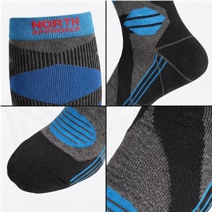 North Approach <b>Knee</b> <b>High</b> Running <b>Socks</b> Geometric Pattern Blue Breathable Adult Summer Sports <b>Socks</b> - Product Image 4