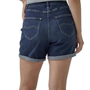 Shorts de mezclilla Y2K para mujer, diseño personalizado, lavado intenso, estilo streetwear, pantalones cortos vaqueros, venta al por mayor, shorts de mezclilla modernos para mujer, bordados - Product Image 2
