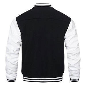 Mens Varsity <b>Jackets</b> Faux <b>Leather</b> Sleeve Letterman Boys College Baseball <b>Jacket</b> Stylish <b>Retro</b> Athletic Outerwear Casual - Product Image 1