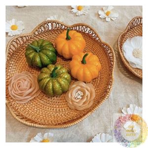 Natural Woven Rattan Serving Basket Tray for Kitchen <b>Dining</b> <b>Table</b> Restaurant Cafe Hotel Home Storage and Display Wholesale - Product Image 3
