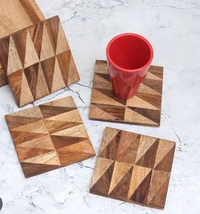 Posavasos de Madera Artesanales al por Mayor, Elegantes Posavasos de Madera Natural para Decoración de Mesa en el Hogar, Cocina u Oficina - Product Image 4