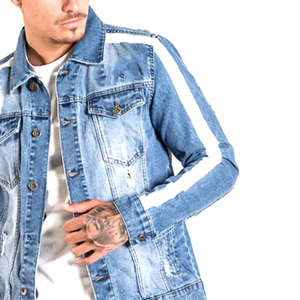 Chaqueta Vaquera Vintage Premium para Hombre, Tejido Grueso Lavado, Diseño Clásico de Inspiración Occidental, Ropa Casual Moderna de Calle - Product Image 3