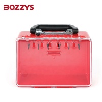 Boîte de verrouillage portable à 8 cadenas avec clé de déverrouillage, couvercle anti-poussière transparent, outil de visualisation de groupe portable
