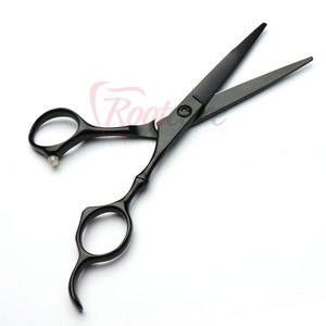 Best Material Barber <b>Scissors</b> Hot Sale Stainless Steel Plasma Black Made Pakistan ROOTCARE INSTRUMENTS Foldable Long Handle - Product Image 4