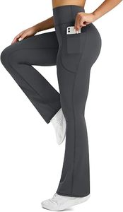 Women's High Rise <b>Flare</b> <b>Leggings</b> Bootcut Yoga Pants Stretch Workout Trousers with Pockets - Product Image 6