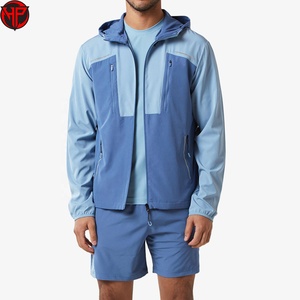 Wholesale Custom <b>Mens</b> Color Block Patchwork Windbreaker Polyester Nylon Tracksuit <b>Mens</b> <b>Track</b> Zip up <b>Jacket</b> and Shorts Set - Product Image 2