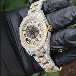 Reloj de Cuarzo Octogonal con Incrustaciones de Diamantes para Hombre, con Correa de Moissanita Plateada, Números Romanos, Cristal de Zafiro, un Splendid Regalo de Joyería - Product Image 3