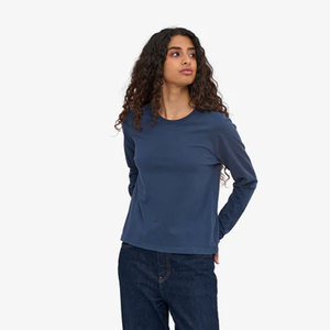 Camiseta de Manga Larga para Mujer, Talla Grande, Algodón Preencogido, Blusa Ajustada, Moda Otoñal - Product Image 2