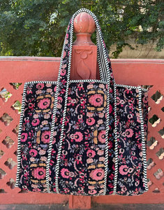 Fashionable Bohemian Womens <b>Velvet</b> <b>Quilted</b> Handbag Two Straps Open Closure Elegant Shoulder Purse for Casual Party Wear - Product Image 3