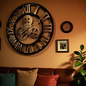 Industrial Style <b>Wall</b> <b>Clock</b> Perfect For Living Room And Office Adds Raw And Modern Urban Interior <b>Decor</b> Appeal From India - Product Image 5