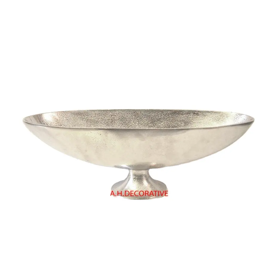 Rough Silver Metal Flower Bowl Home Kitchen decorative Fruits Serving Bowl for Living Room Decoration