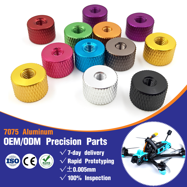 M3 Aluminum Knurled Thumb Nuts 12mm CNC Machined Multicolor Anodized for RC Drone FPV Quadcopter, 3D Printer, Electronics, DIY