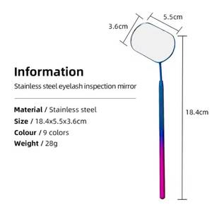Colorful Metal <b>Makeup</b> <b>Mirror</b> Tools With Oval Reflective Heads And Textured Handles For Precise Application - Product Image 2