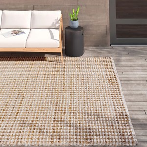 Tapis en jute géométrique scandinave, rectangulaire, tissage plat, fibre naturelle, antidérapant, tapis de salon - Product Image 2